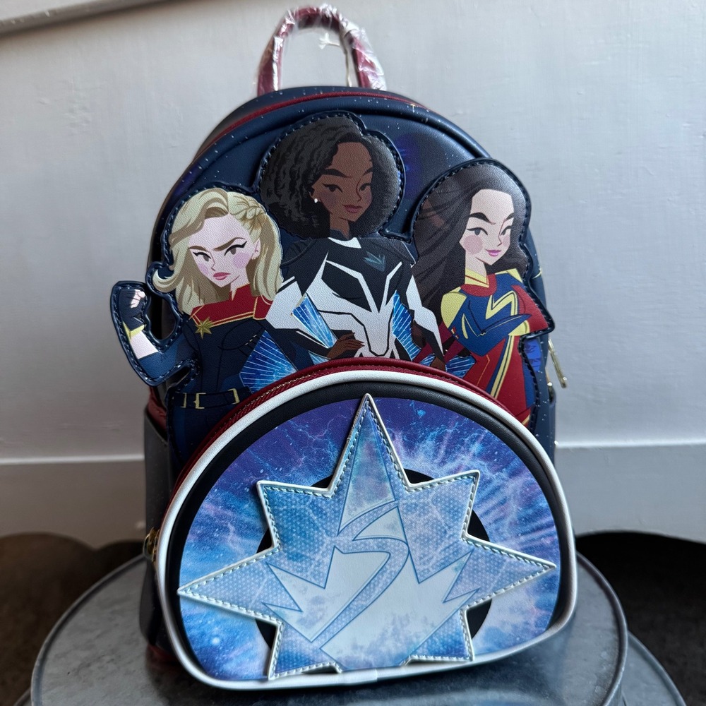 Loungefly Marvel The Marvels Cosplay Mini Backpack Glow in the Dark NWT